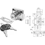 Nickel-Plated Square Bolt Surface Lock / pc