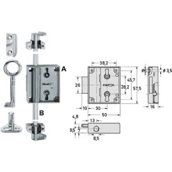 Ronde draaistangslot & toebehoren Junie 7010 sleutelnummer 2 / pce