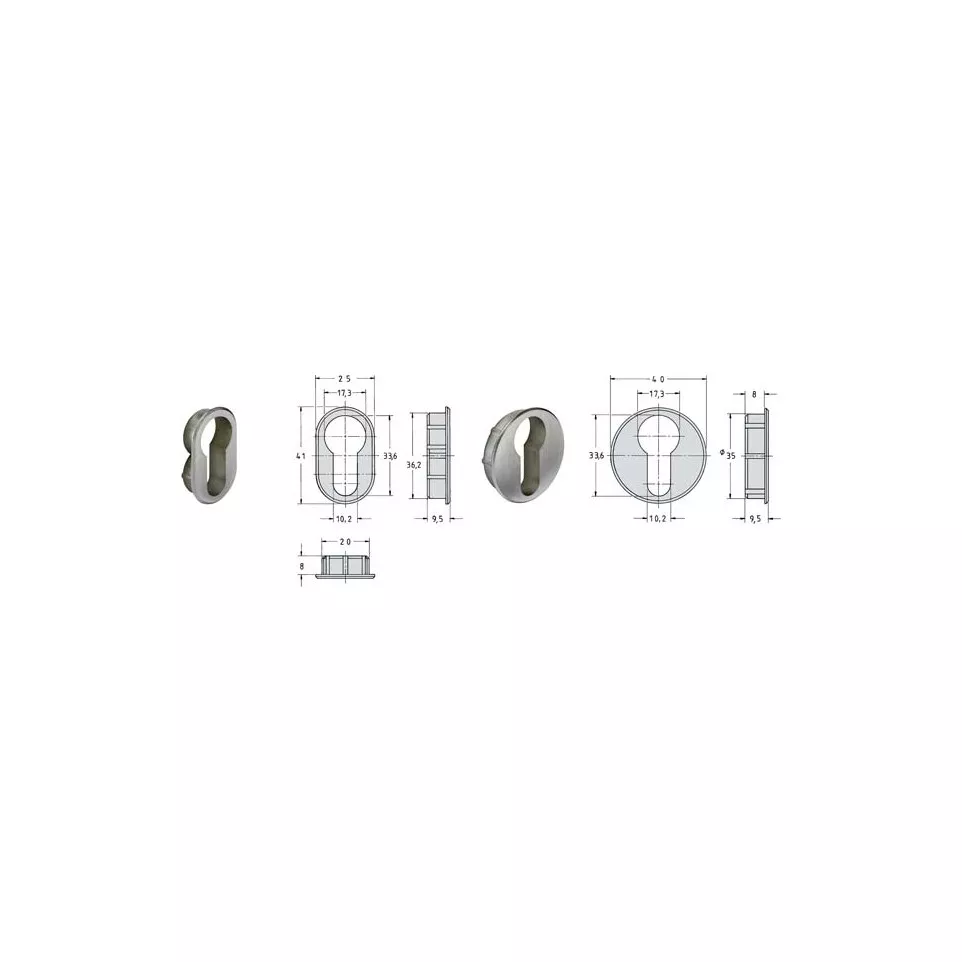 Round Rosette for EURO Cylinder Junie...