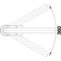 Blanco MILA chroom rechte uitloop 90° 360°. / pce