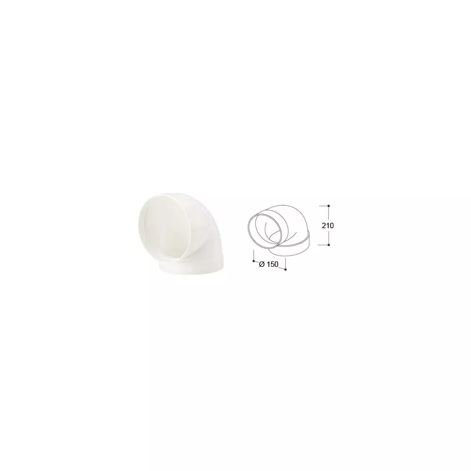Coude 90° tube rond Ø 150 mm / pce