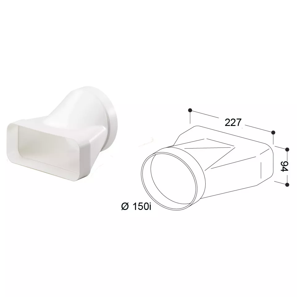 Raccord tube plat-rond / pce