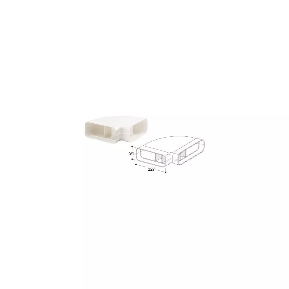 Horizontale bocht 90° platte buis / pce