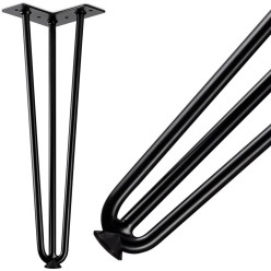 gladde industriële design tafelpoten glad zwart gelakt hoogte 406mm / 4pce