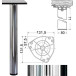 Ronde tafelpoot Ø 80mm verchroomd hoogte 710mm / pce