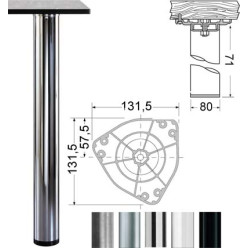 Cylindrical Table Leg Ø 80mm Matte Aluminum Adjustable 87-90cm / pc