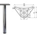Tafelpoten 35R rond Ø 80mm chroom hoogte 710mm / 4pce