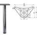 Set van 4 tafelpoten 35R rond Ø 80mm inox look hoogte 710mm / pce