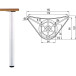Set of 4 Round Table Legs 25R, Ø60mm, White Textured, Height 710mm / pc