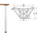 Kit de 4 pieds de table 25R ronds Ø60mm aluminium mat hauteur 710mm / pce
