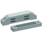 Magnetic catch surface mount white LS series 61mm centers 12kg force per piece