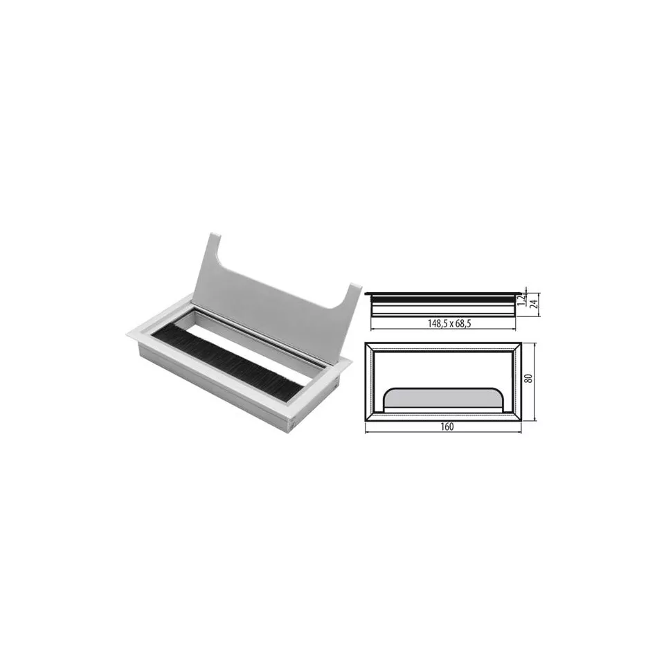 Passe-câbles rectangulaire aluminium...