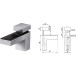 Rectangular Clamp Bracket for Shelf Thickness 0 to 45mm Chrome / pc