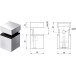 Square Clamp Shelf Bracket for 0–20mm Glass Chrome Finish / pc