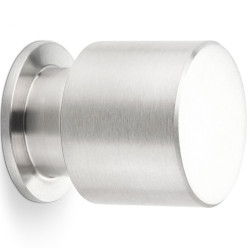 Brushed Stainless Steel Cylindrical Knob on Base Ø20 mm per piece