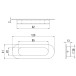 Inbouw ovale kom 120x41mm geborsteld roestvrij staal / pce