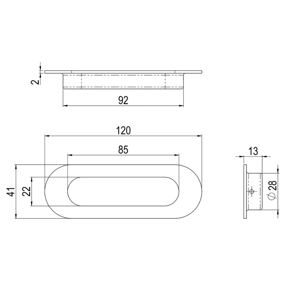Cuvette encastrable ovale 120x41mm...