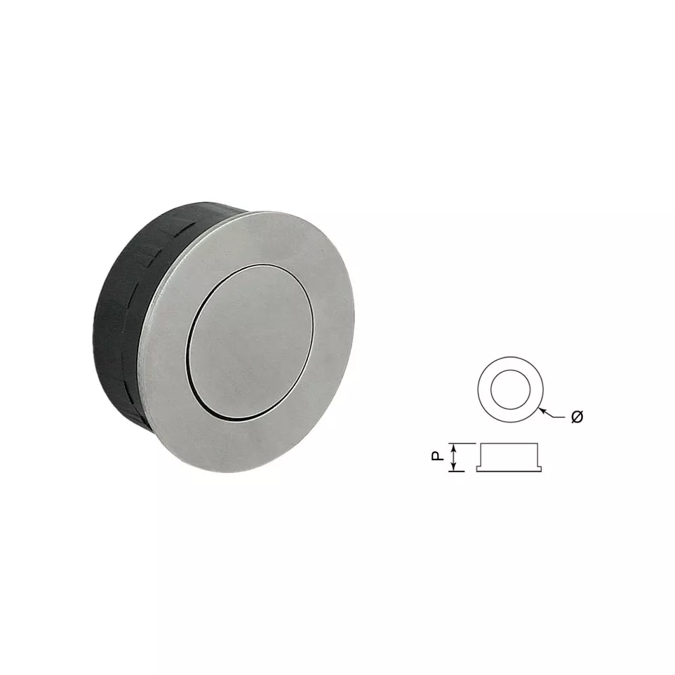 Ronde komgreep Push Ø 75mm geborsteld...