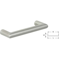 90° Right Angle U Handle Ø12x192mm Hollow Brushed Stainless Steel per piece
