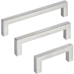 Poignée U Carrée 10x560mm inox creux brossé 201 / pce