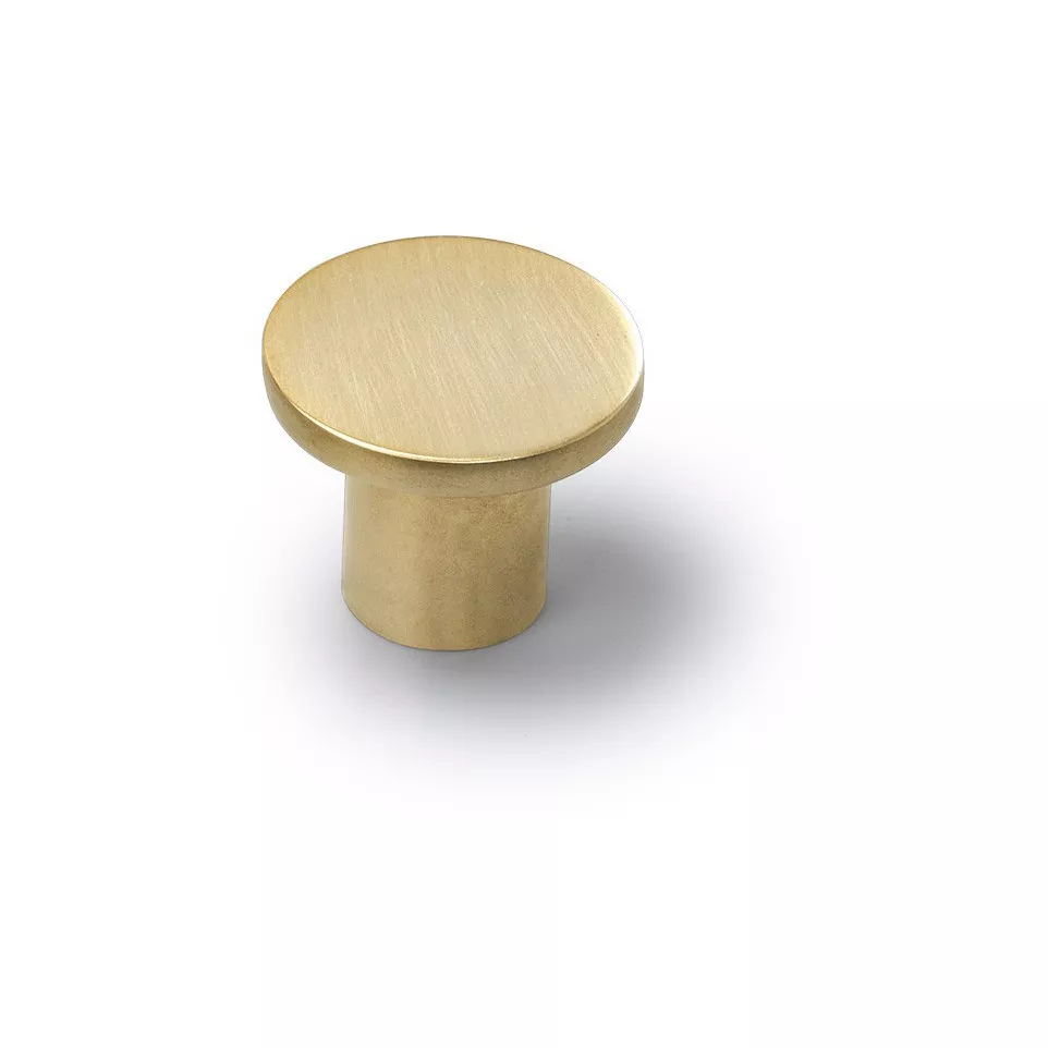 Knop Disc Ø28mm geborsteld goud / pce