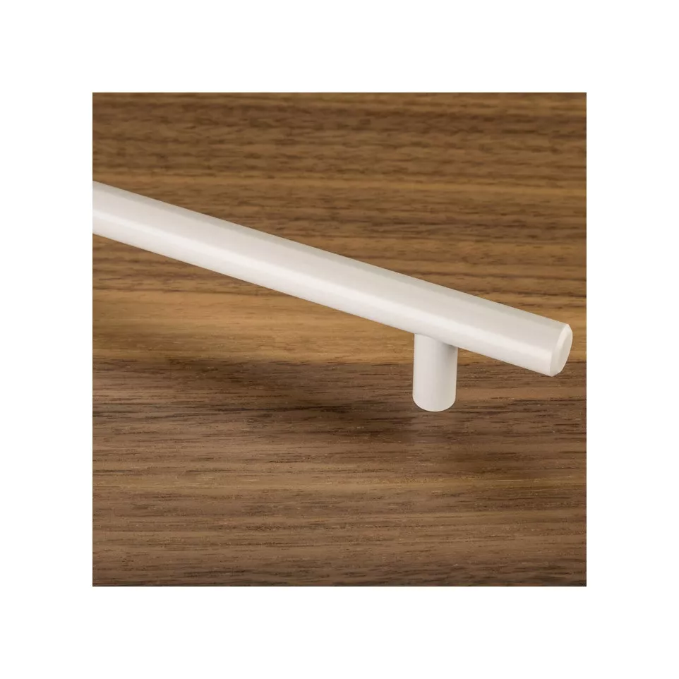 T handle Ø12x96mm satin white / pc