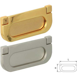 Poignée bateau carrée nickelé satiné / pce