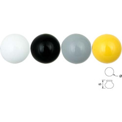 Bouton boule Ø 28mm aluminium blanc / pce