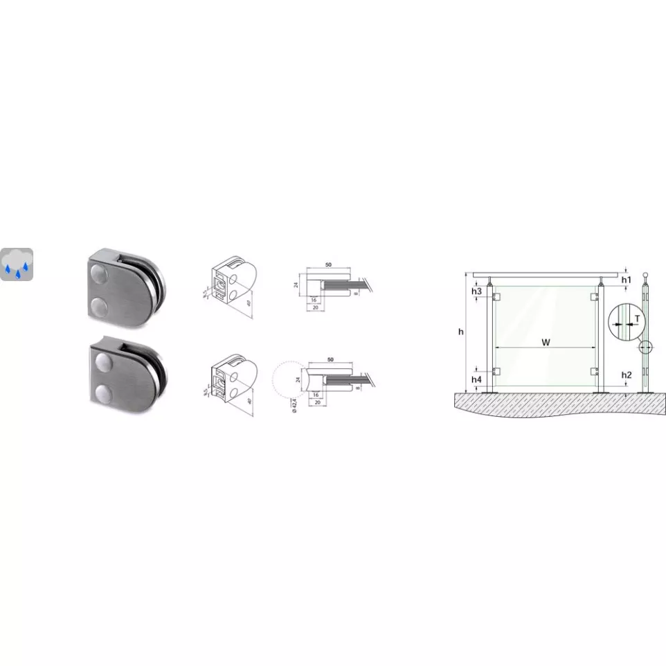 Pince glace pour verre 8mm tube...
