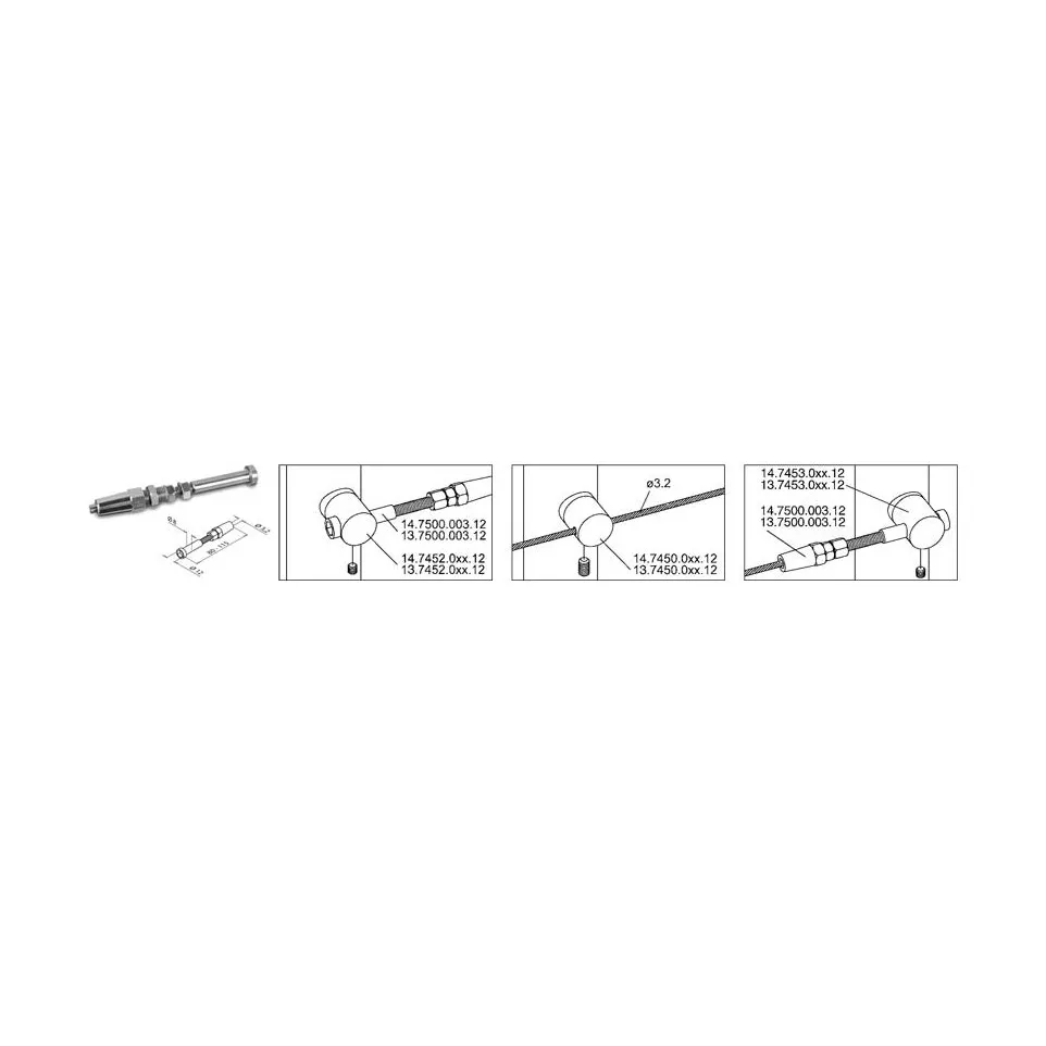 Spanner voor leuningsteun Ø3,2mm...