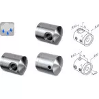 Support de lisse câble Ø3,2mm double plat inox 316 / pce