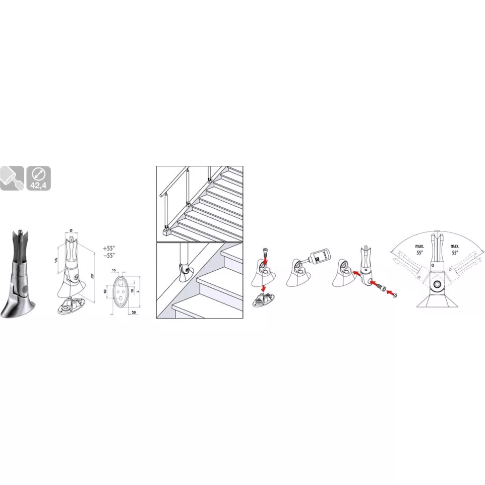 Adjustable Weld Sleeve Base Plate for...