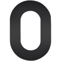 Flat Black Number "0" 120mm per piece