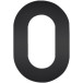 Flat Black Number "0" 120mm per piece