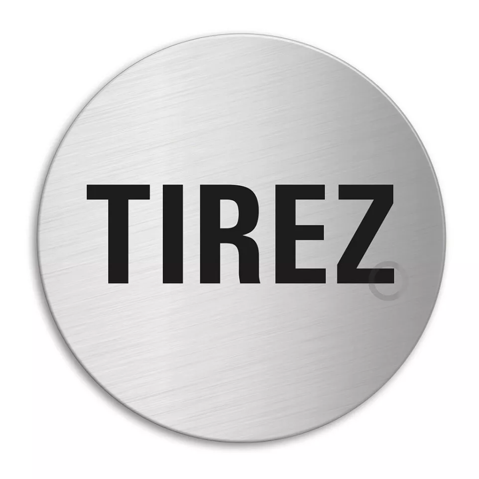 Zelfklevend pictogram "Trekken" inox...