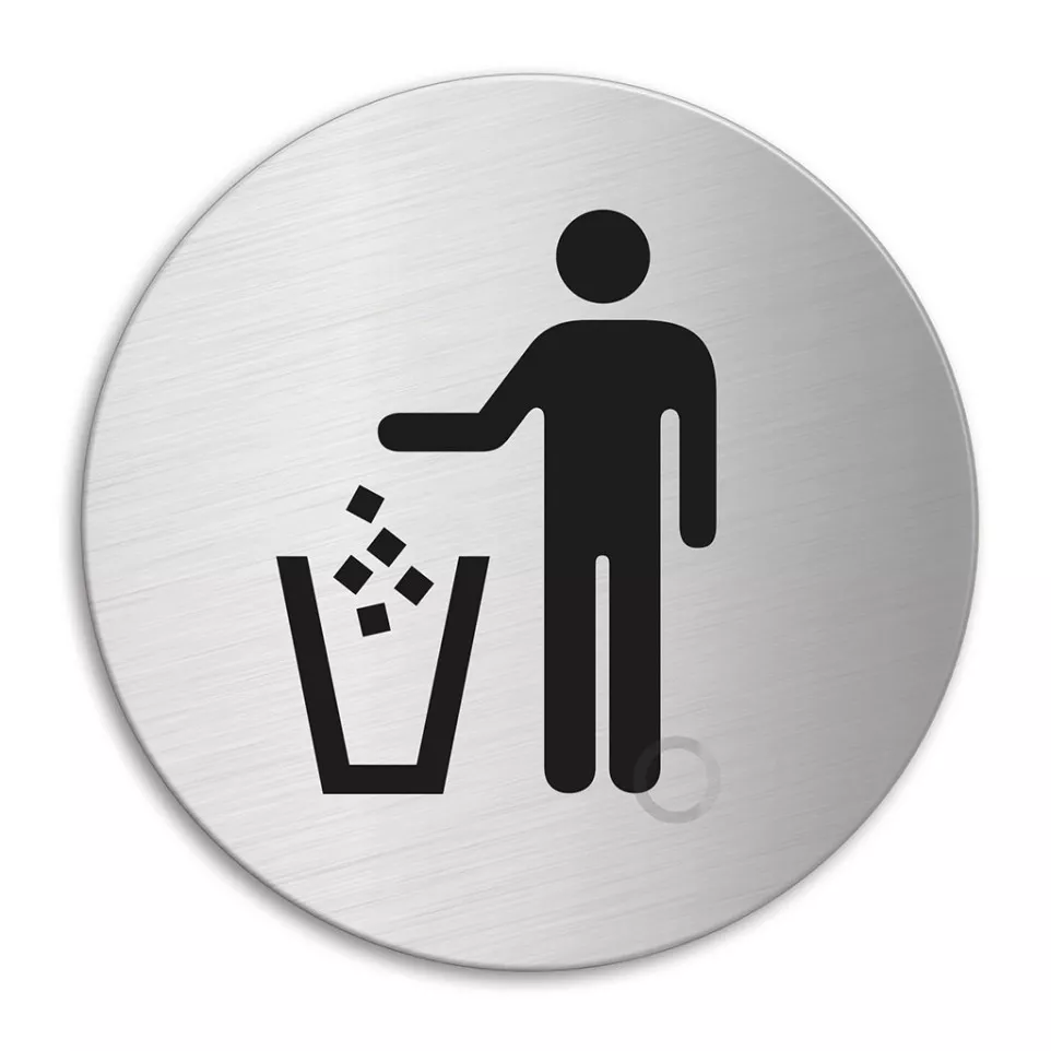 Zelfklevend pictogram "vuilnisbak"...