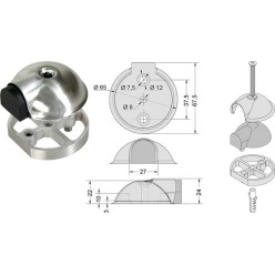 Plaque de rehausse 10mm pour DOME polyacetal noir / pce