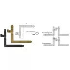 Pair of Black Coated Right-Angle Hinge Brackets HGD / pc