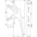 Argenta 520 cilindergrepen met dubbele vork voor zilveren houten frame F1 / pce