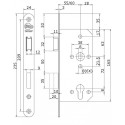 Litto A26E1 Reversible Cylinder DIN Mortise Lock / pc