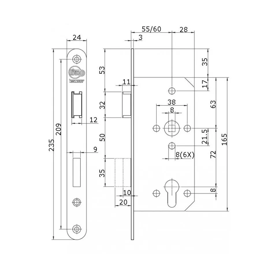 Litto A26E1 Reversible Cylinder DIN...
