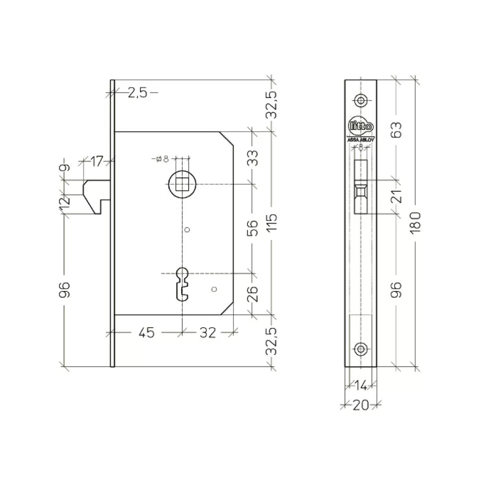 Litto A7659 Hook Latch 45/56 per piece