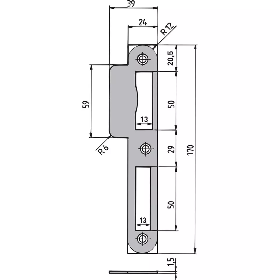DIN Strike Plate No. 5-01-N...