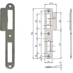 Premium DIN Strike Plate CES 0522-14-CL Right / pc