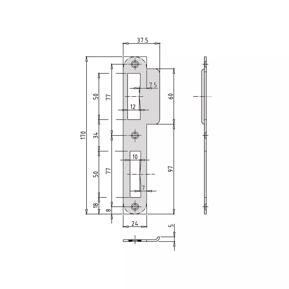 Sluitplaten luxe DIN CES 0522-14-KL...
