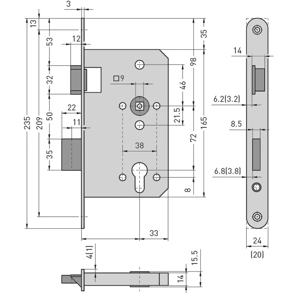 Serrure BMH 1013-PZ(W) anti-panique...