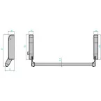 Grey Panic Bar FEB Composit 9501/GR (without round bar) / pc