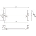 Barre antipanique PB3410-PZ72 1200 mm inox 304 (sans serrure) / pce