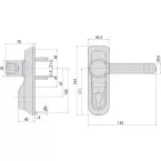 CISA Anti-Vandal Exterior Handle Set with Lever Grey (with Half Cylinder) / pc