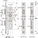 Serrure DIN étroite BKS 0007 40/72 gauche/DIN R PZ / pce